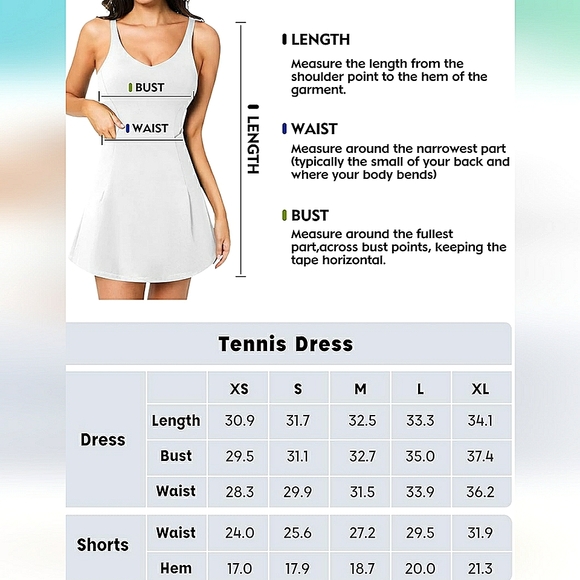 NEW Colorskin Women's 2-Piece Tennis/Golf Dress & Shorts Set! White (S) Stretch - Picture 8 of 9